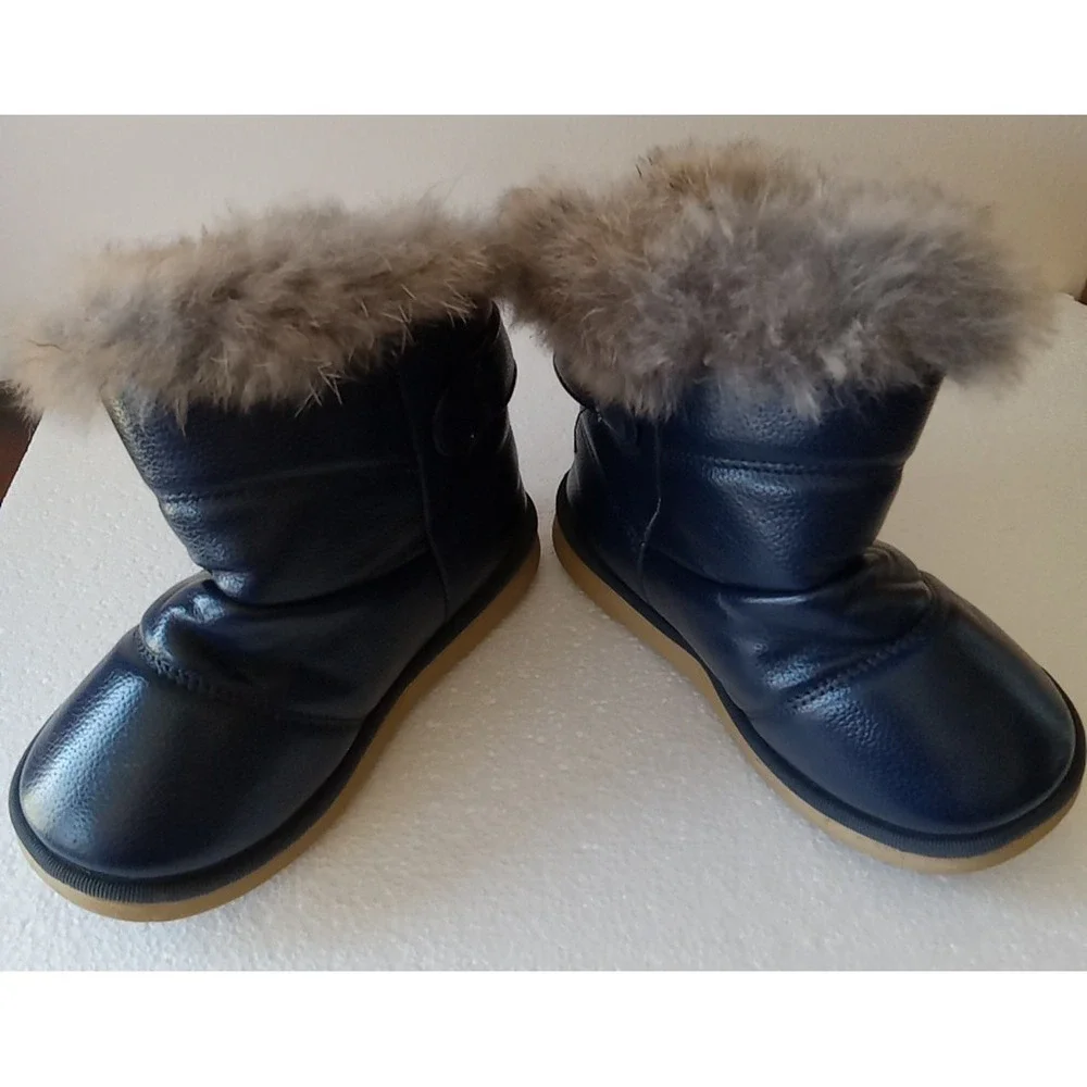 Kids Warm Comfy Girls Toddler Faux Fur Snow Boots Winter Boots size 29 US 11.5